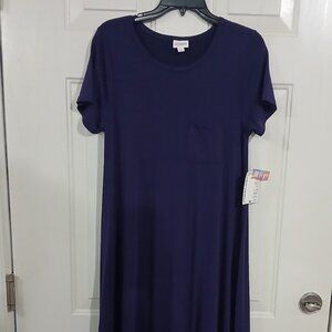 LulaRoe Womens Purple High Low Short Sleeve Dress Size Small